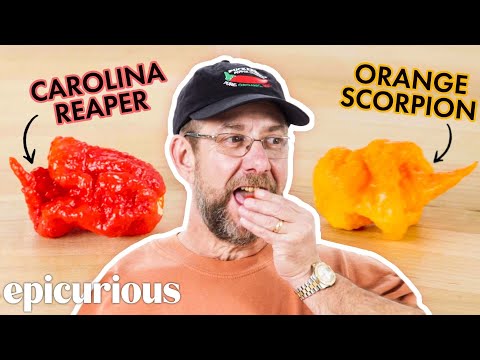 Pepper Master Ed Currie Tastes 10 Of The Hottest Peppers in the World | Epicurious